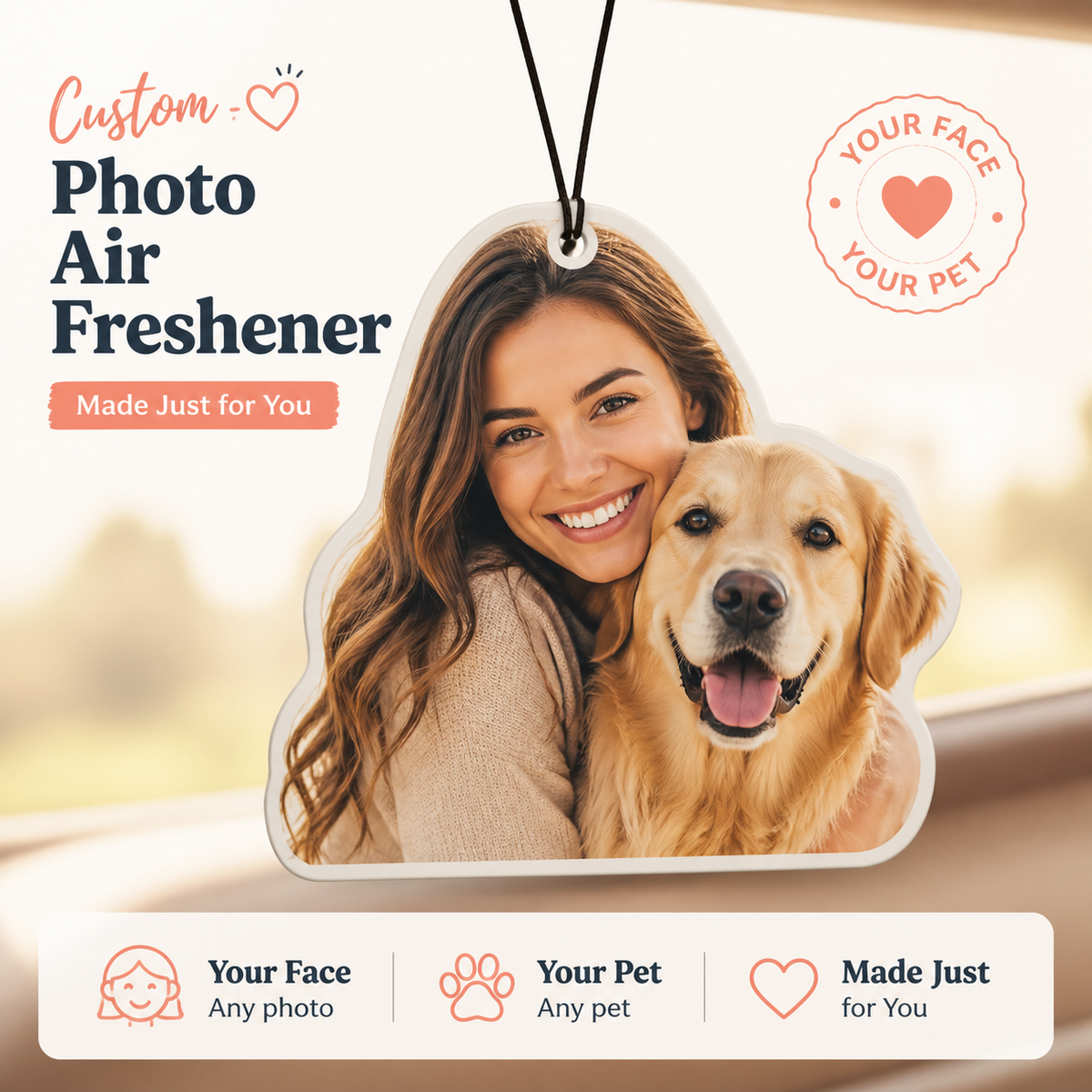 Custom Photo Air Freshener – Personalized Car & Home Gift with Your Photo